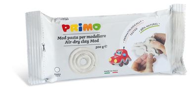 Primo Modelliermasse Einzelfarben, lufttrocknend, 500 g - Farbe: weiß