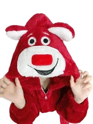 Lotso Erdbeerbar MINISO Onesie Erwachsene Tier Cosplay Pyjamas Plusch Halloween