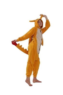 Gelber Dinosaurier Drache Onesie Anime Cosplay Pyjamas Kigurumi Tier Plusch