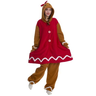 Brauner Cartoon Onesie Erwachsene Tier Kigurumi Cosplay Pyjamas Halloween Plusch