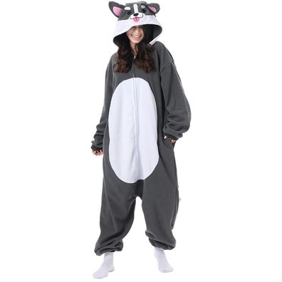 Hund HSQ Onesie Erwachsene Kinder Tier Kigurumi Cosplay Pyjamas Halloween Plusch