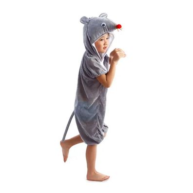 Graue Maus Kinder Onesie Tier Cosplay Pyjamas Karneval Kostum Plusch