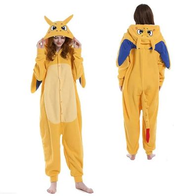 Drache Kigurumi Onesie Erwachsene Damen Herren Cosplay Pyjamas Halloween Tier Plusch