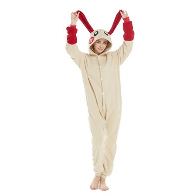 Hase Cartoon Onesie Erwachsene Damen Tier Kigurumi Cosplay Pyjamas Winter Plusch