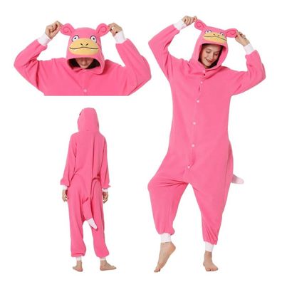 Rosa Nilpferd Onesie Damen Anime Tier Kigurumi Cosplay Pyjamas Halloween Party Plusch