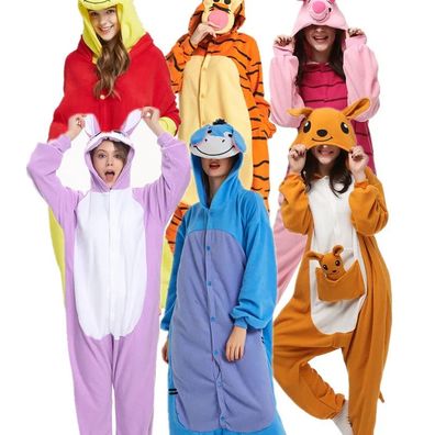 Kanguru Esel Hase Bar Schwein Onesie Damen Tier Kigurumi Cosplay Pyjamas Plusch