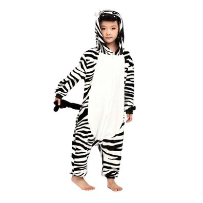 Zebra Onesie Kinder Tier Kigurumi Cosplay Pyjamas Halloween Karneval Plusch