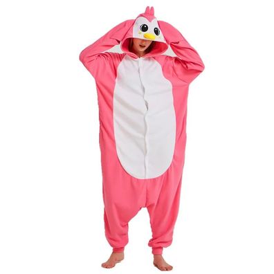 Rosa Pinguin Onesie Damen Tier Kigurumi Cosplay Pyjamas Halloween Party Plusch
