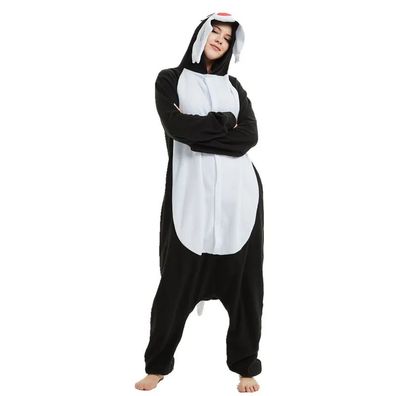 Schwarzer Wolf Onesie Erwachsene Tier Kigurumi Cosplay Pyjamas Halloween Plusch
