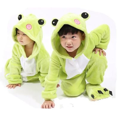 Gruner Frosch Onesie Kinder Tier Kigurumi Cosplay Pyjamas Halloween Karneval Plusch