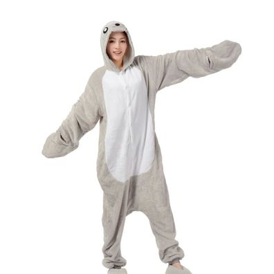 Seelowe Onesie Erwachsene Damen Herren Tier Kigurumi Cosplay Pyjamas Halloween Plusch