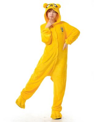 Jake Hund Onesie Erwachsene Damen Herren Tier Kigurumi Cosplay Pyjamas Plusch