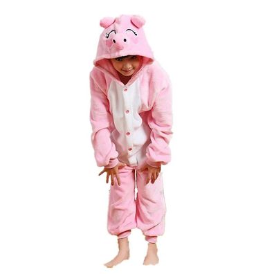 Rosa Schwein Onesie Kinder Tier Kigurumi Cosplay Pyjamas Halloween Karneval Plusch