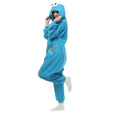 Cookie Monster Onesie Erwachsene Damen Herren Tier Kigurumi Cosplay Pyjamas Plusch