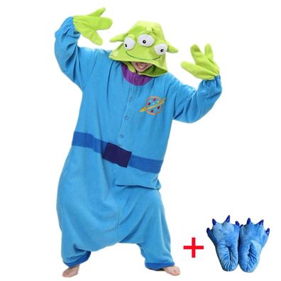 Alien Onesie Erwachsene Damen Herren Tier Kigurumi Cosplay Pyjamas Halloween Plusch