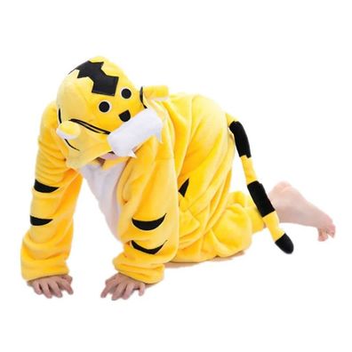 Gelber Tiger Onesie Kinder Tier Kigurumi Cosplay Pyjamas Halloween Karneval Plusch