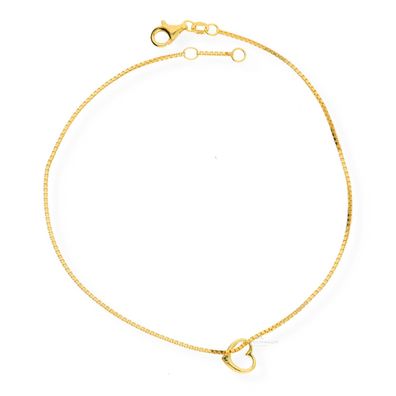 JuwelmaLux Fußkette 925 Silber vergoldet Herz JL18-04-0284