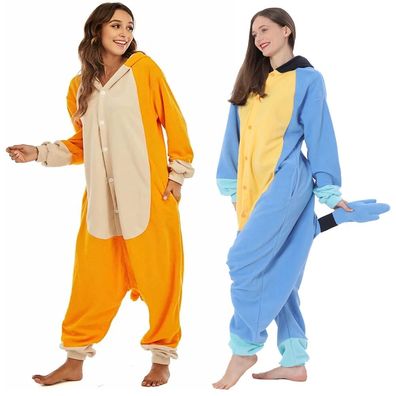 Hund Cartoon Onesie Erwachsene Damen Herren Tier Kigurumi Cosplay Pyjamas Plusch