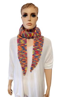 Sophie Scarf handgestrickter Schal handmade with love Farbverlauf Blau Gelb Lachs