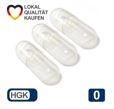 Leerkapseln 100 - 20.000 Gelatinekapseln Größe 0 leere Kapseln transparent