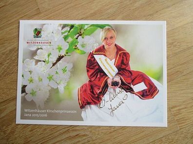 Witzenhäuser Kirschenprinzessin 2015/2016 Jana - handsigniertes Autogramm!!!
