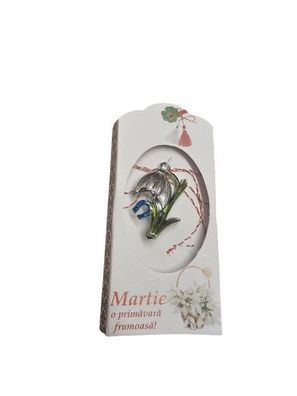 Martisor Ghiocel Märzchen Charm Anhänger als Schneeglöckchen aus Metall 2411