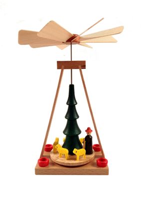 Miniatur Pyramide Schäfer HxBxT 14x10x10cm NEU Weihnachtspyramide Tischdekoratio