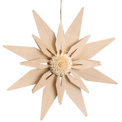 Christbaumschmuck Weihnachtsstern Kieferblätter doppelt Natur Ø 11cm NEU Behang