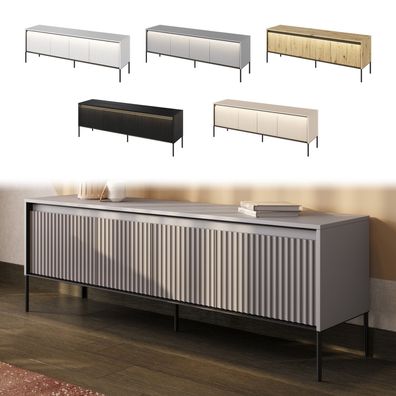 TV-Schrank TREND TR-05 mit 4 Türen Fernsehschrank LED Fernsehtisch Geriffelt