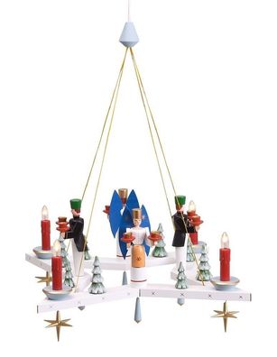 Lichterkranz Adventskranz Stern mit Engel und Bergmann el. BxT= 50x50cm NEU
