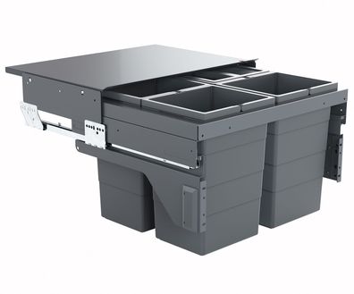 Hailo Einbaumülleimer Küche 4x13 Liter Schrank 60cm Frontauszug selbstschließend