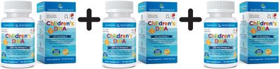 3 x Nordic Naturals Children's DHA, 250mg Strawberry - 90 softgels