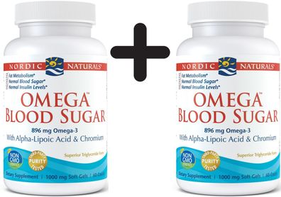2 x Nordic Naturals Omega Blood Sugar, 896mg - 60 softgels
