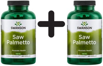 2 x Swanson Saw Palmetto, 540mg - 250 caps