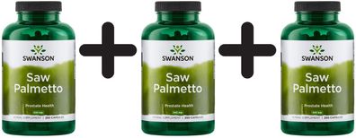 3 x Swanson Saw Palmetto, 540mg - 250 caps