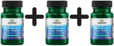 3 x Swanson Synergistic Eye Health Lutein & Zeaxanthin - 60 softgels