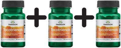 3 x Swanson Tocotrienols, 50mg - 60 softgels