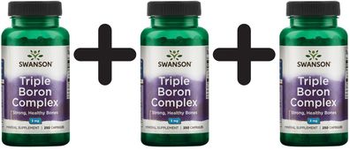 3 x Swanson Triple Boron Complex, 3mg - 250 caps