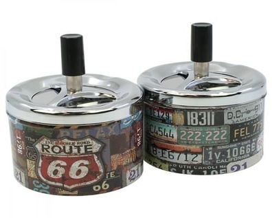 3x Aschenbecher Außen Windaschenbecher Drehscheibe USA 66