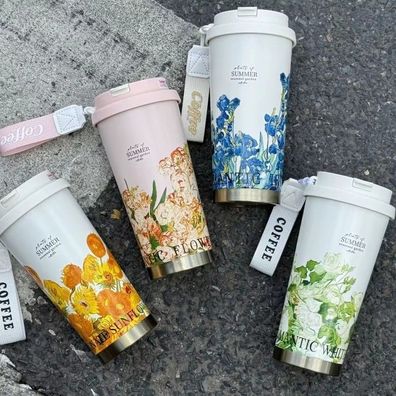 Edelstahl-Tumbler-Becher, Isolierflaschen, isolierte Kaffeetasse, auslaufsicherer Dec