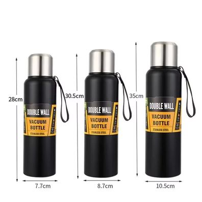 800/1000/1500 ml große Kapazität Ganzstahl-Edelstahl-Thermoskanne Isolierflasche Trag
