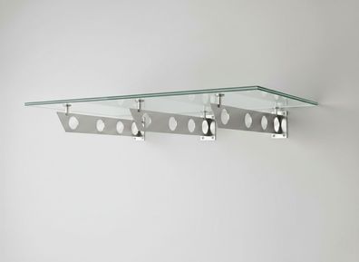 Glaszentrum Hagen 230x90 cm Glasvordach Klar V2A-S