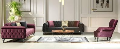 Sofagarnitur Italienischer Stil Sitzgarnitur Wohnlandschaft Sofa Couch 3 + 3 + 1