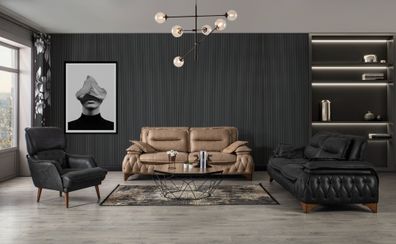 Couch Polstergruppe Lounge Garnitur Set Sofa Gruppe Sitzgarnitur 3 + 3 + 1