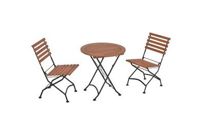 Schlossgarten Gartenmöbel Set 3tlg., 2 Klappstühle, Klapptisch 70 cm