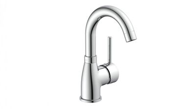 Waschtischarmatur Futura, Waschbeckenarmatur mit Rundbogenauslauf, Chrom