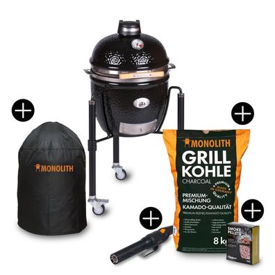 Monolith Starterset JUNIOR 2.0 Keramikgrill mit Gestell inkl. Zubehör-Starterpaket 1