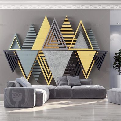 Vlies Fototapete Wandtapete Wandbilder 3D Marmor Optik Geometrisch Elegant 4673