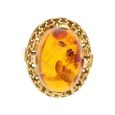 Ring Gold 585 Bernstein Second Hand 25032179 getragen