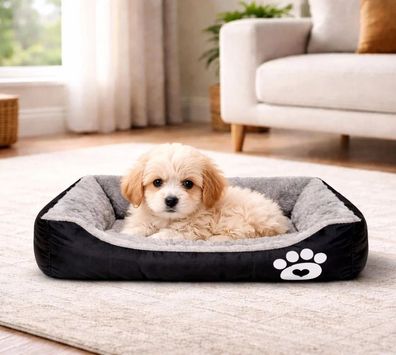 Weiches graues Haustierbett Größe XS Hundebett XS Welpen Hund Dog Katze